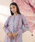 Unstitched Women's Printed Cotton Blue 3 Piece Suit
